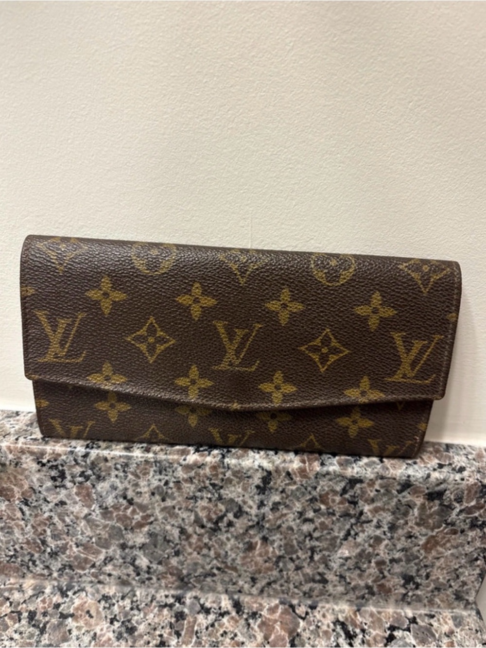 Louis Vuitton Sara Monogram Canvas Flap Clutch/Long Wallet